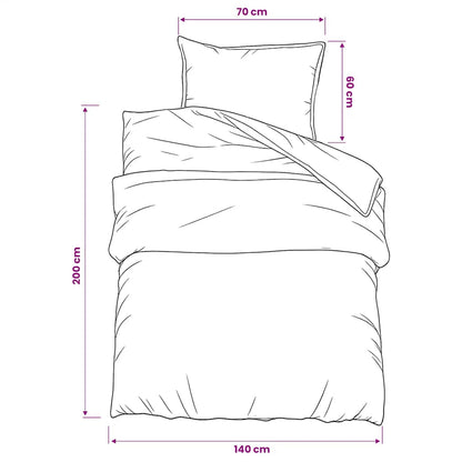 vidaXL Duvet Cover Set Grey 140x200 cm Cotton