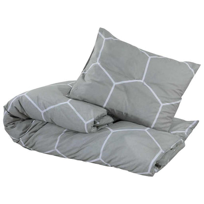 vidaXL Duvet Cover Set Grey and White 240x220 cm Cotton