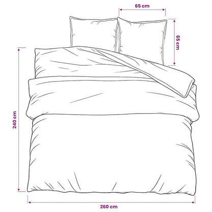 vidaXL Duvet Cover Set Grey 260x240 cm Cotton