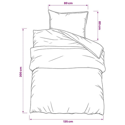vidaXL Duvet Cover Set Grey 135x200 cm Cotton