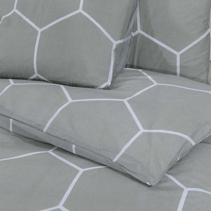 vidaXL Duvet Cover Set Grey and White 200x200 cm Cotton
