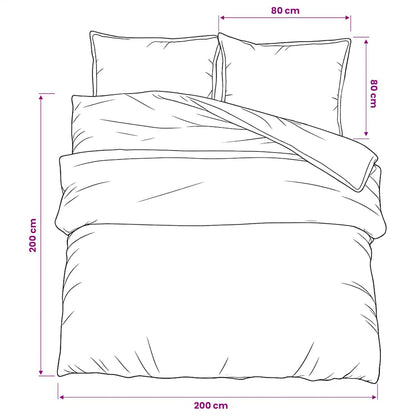 vidaXL Duvet Cover Set Grey 200x200 cm Cotton