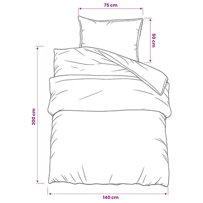 vidaXL Duvet Cover Set Grey 140x200 cm Cotton