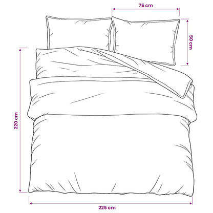vidaXL Duvet Cover Set Grey 225x220 cm Cotton