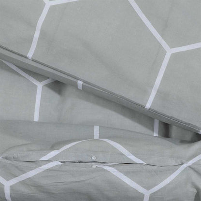 vidaXL Duvet Cover Set Grey and White 260x220 cm Cotton