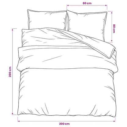 vidaXL Duvet Cover Set Grey 200x200 cm Cotton
