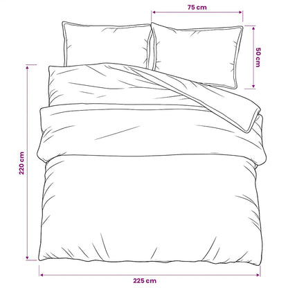 vidaXL Duvet Cover Set Grey 225x220 cm Cotton