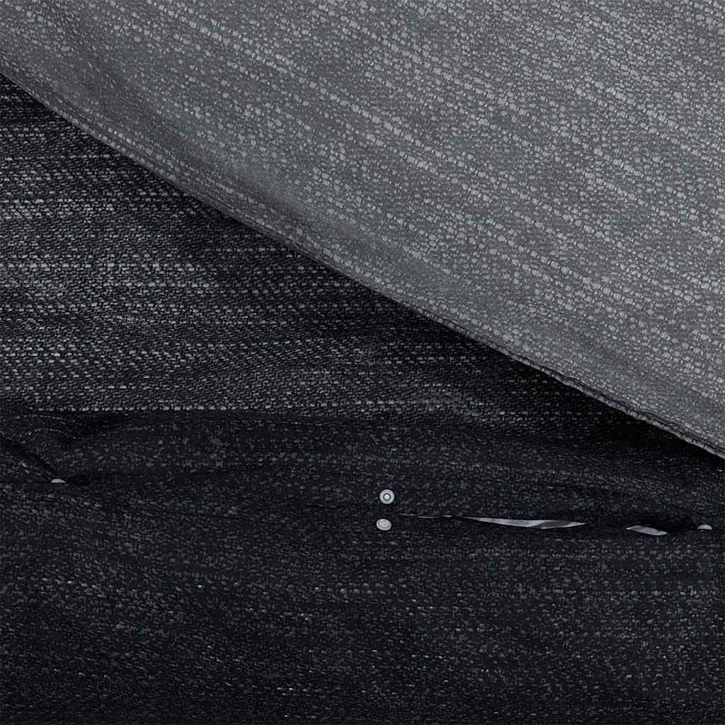 vidaXL Duvet Cover Set Dark Grey and Black 140x200 cm Cotton