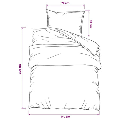 vidaXL Duvet Cover Set Dark Grey 140x200 cm Cotton
