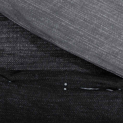 vidaXL Duvet Cover Set Dark Grey and Black 200x200 cm Cotton