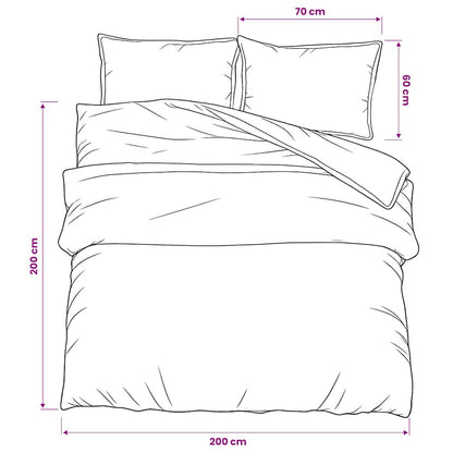 vidaXL Duvet Cover Set Dark Grey 200x200 cm Cotton