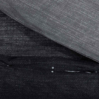 vidaXL Duvet Cover Set Dark Grey and Black 240x220 cm Cotton