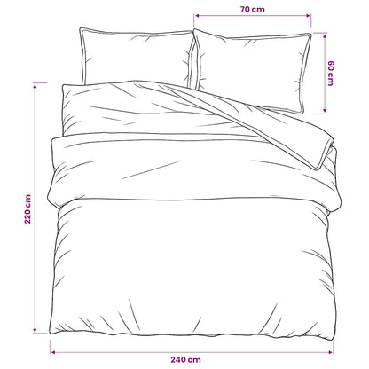 vidaXL Duvet Cover Set Dark Grey 240x220 cm Cotton