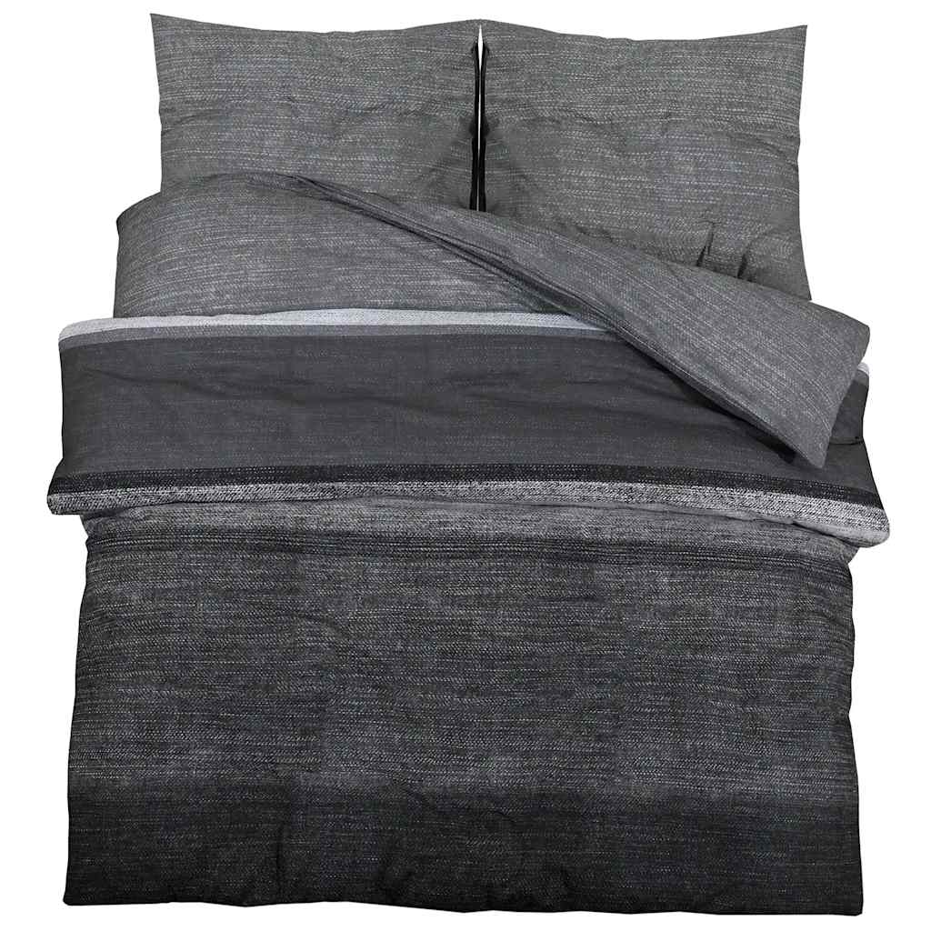 vidaXL Duvet Cover Set Dark Grey 220x240 cm Cotton