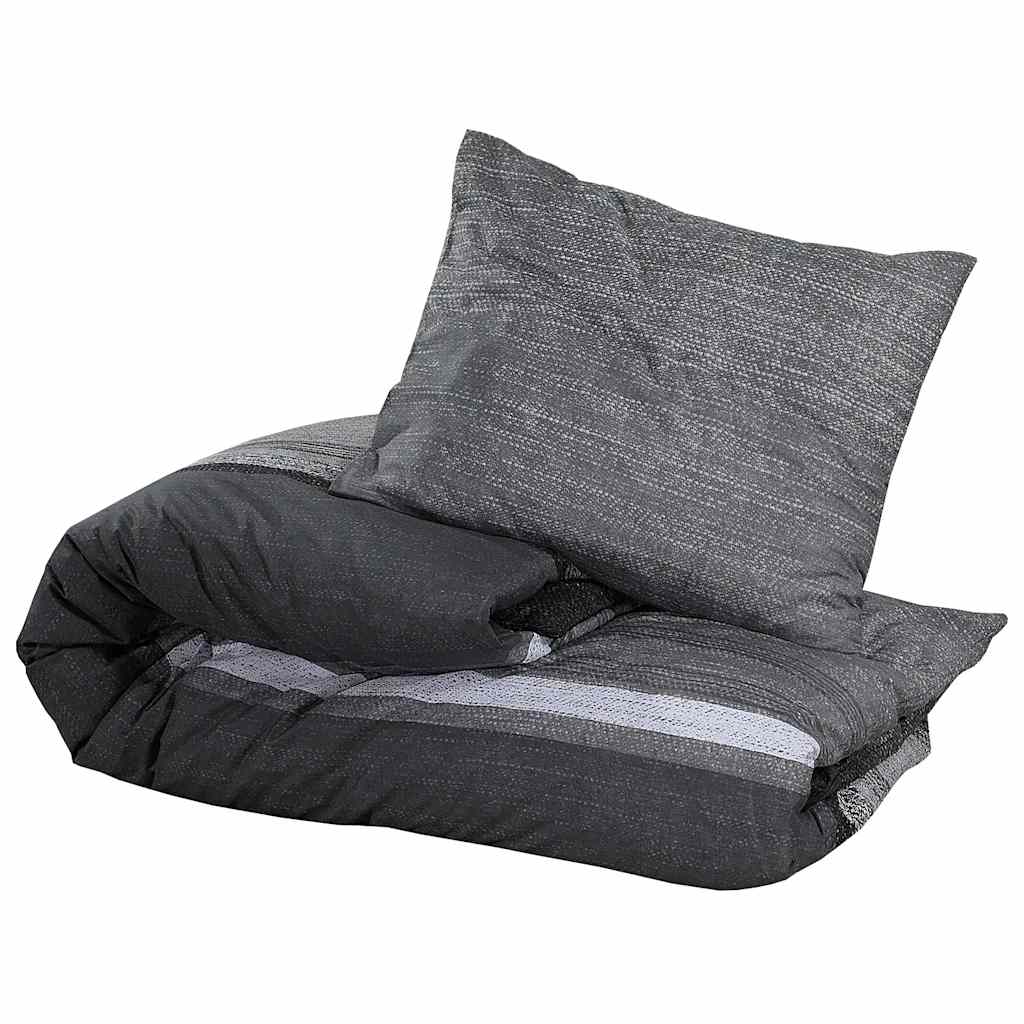vidaXL Duvet Cover Set Dark Grey 220x240 cm Cotton
