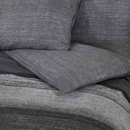 vidaXL Duvet Cover Set Dark Grey and Black 220x240 cm Cotton