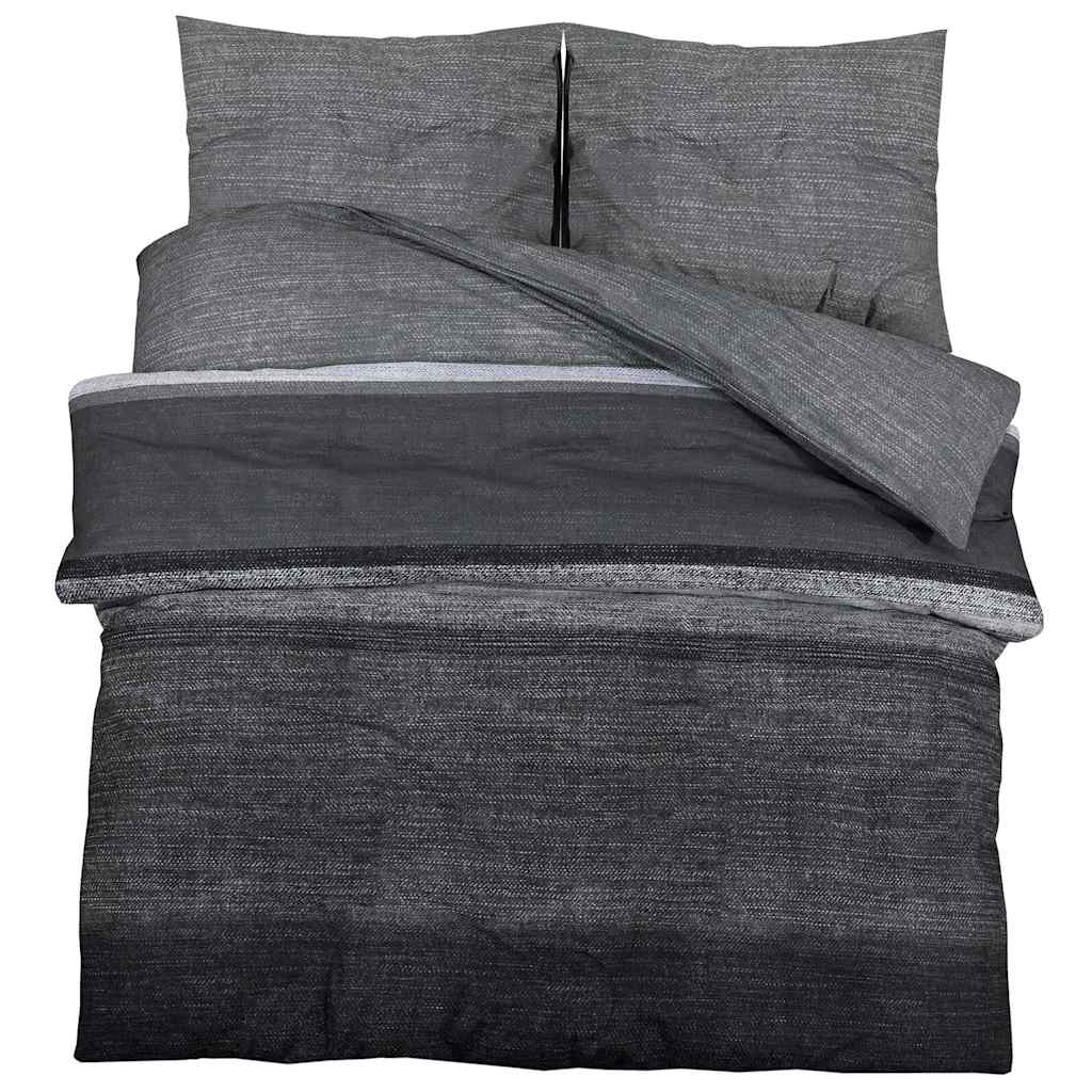 vidaXL Duvet Cover Set Dark Grey 260x240 cm Cotton
