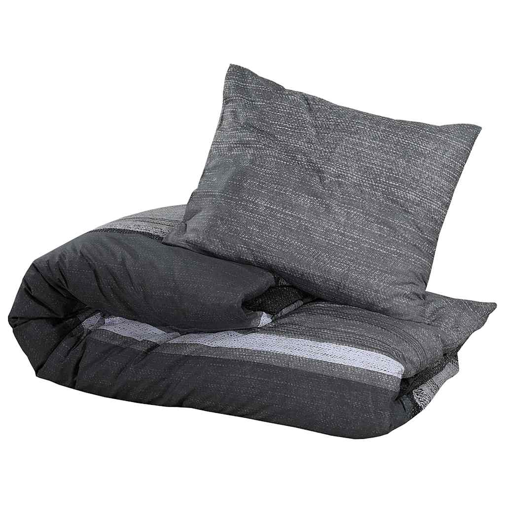 vidaXL Duvet Cover Set Dark Grey 260x240 cm Cotton