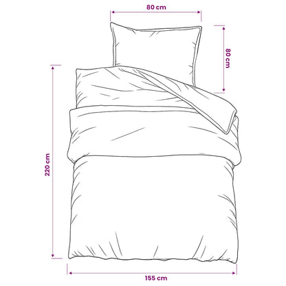 vidaXL Duvet Cover Set Dark Grey 155x220 cm Cotton