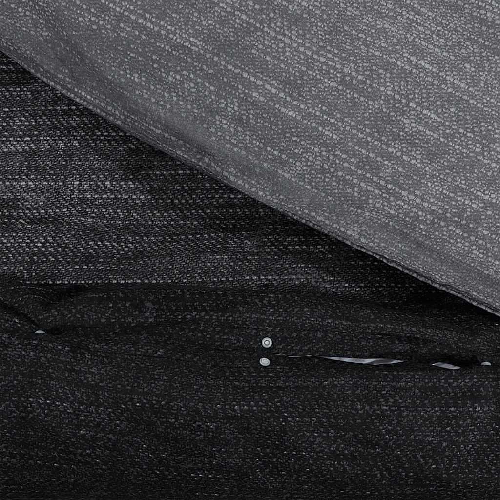 vidaXL Duvet Cover Set Dark Grey and Black 200x220 cm Cotton