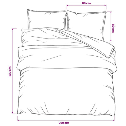 vidaXL Duvet Cover Set Dark Grey 200x220 cm Cotton