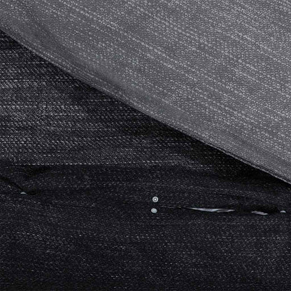 vidaXL Duvet Cover Set Dark Grey and Black 260x220 cm Cotton