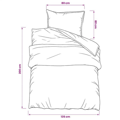 vidaXL Duvet Cover Set Black and White 135x200 cm Cotton