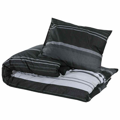 vidaXL Duvet Cover Set Black and White 225x220 cm Cotton