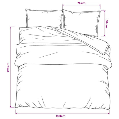 vidaXL Duvet Cover Set Black and White 260x220 cm Cotton