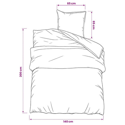 vidaXL Duvet Cover Set Pink 140x200 cm Cotton