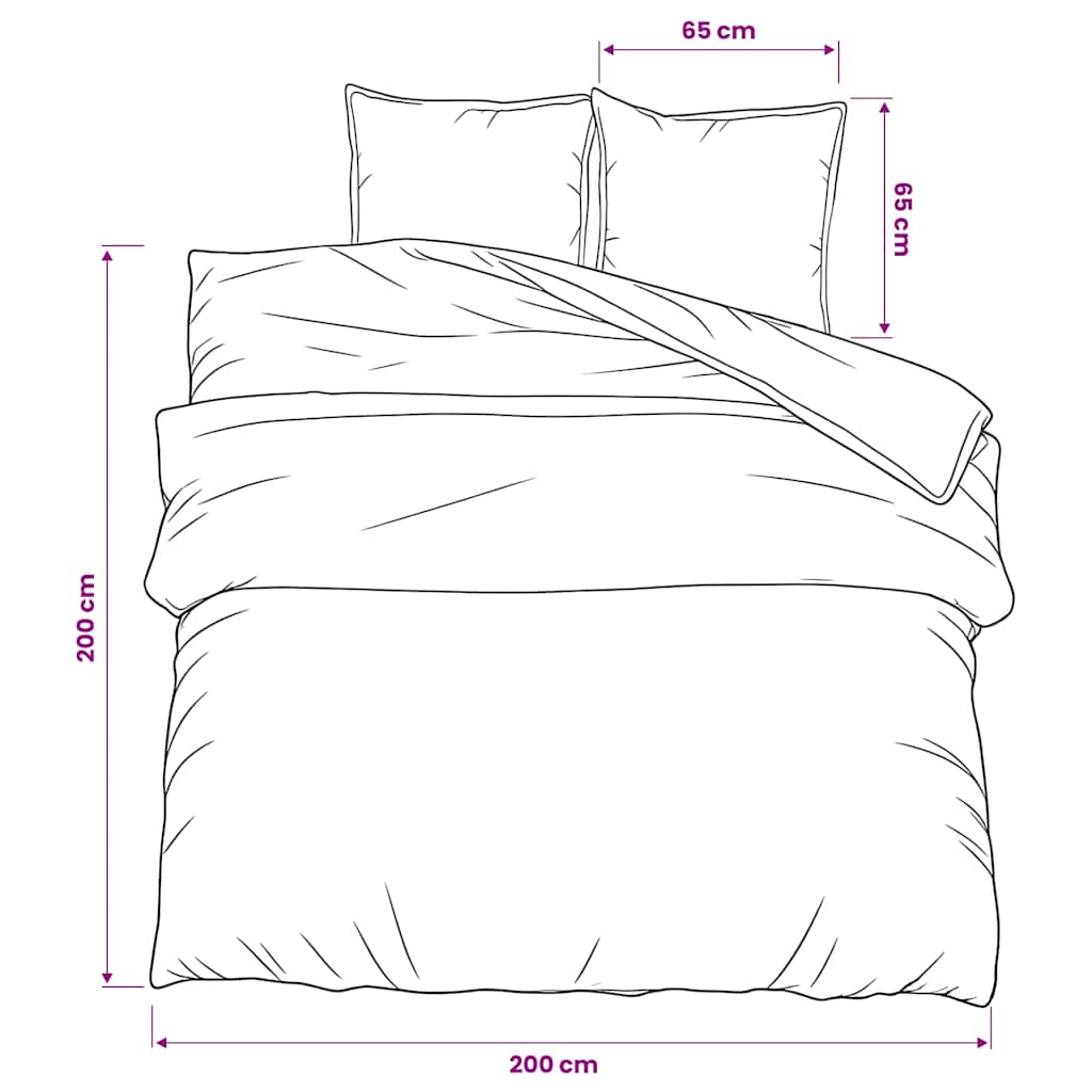 vidaXL Duvet Cover Set Pink 200x200 cm Cotton