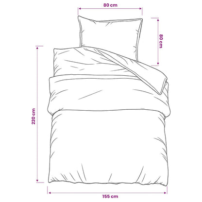 vidaXL Duvet Cover Set Pink 155x220 cm Cotton