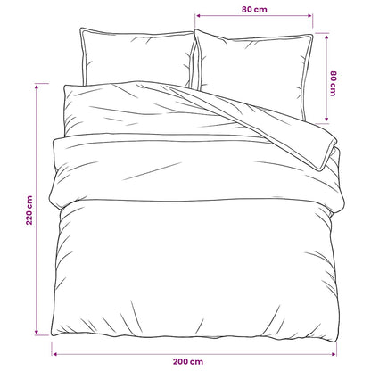 vidaXL Duvet Cover Set Pink 200x220 cm Cotton