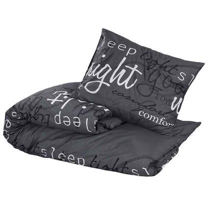 vidaXL Duvet Cover Set Black and White 200x200 cm Cotton