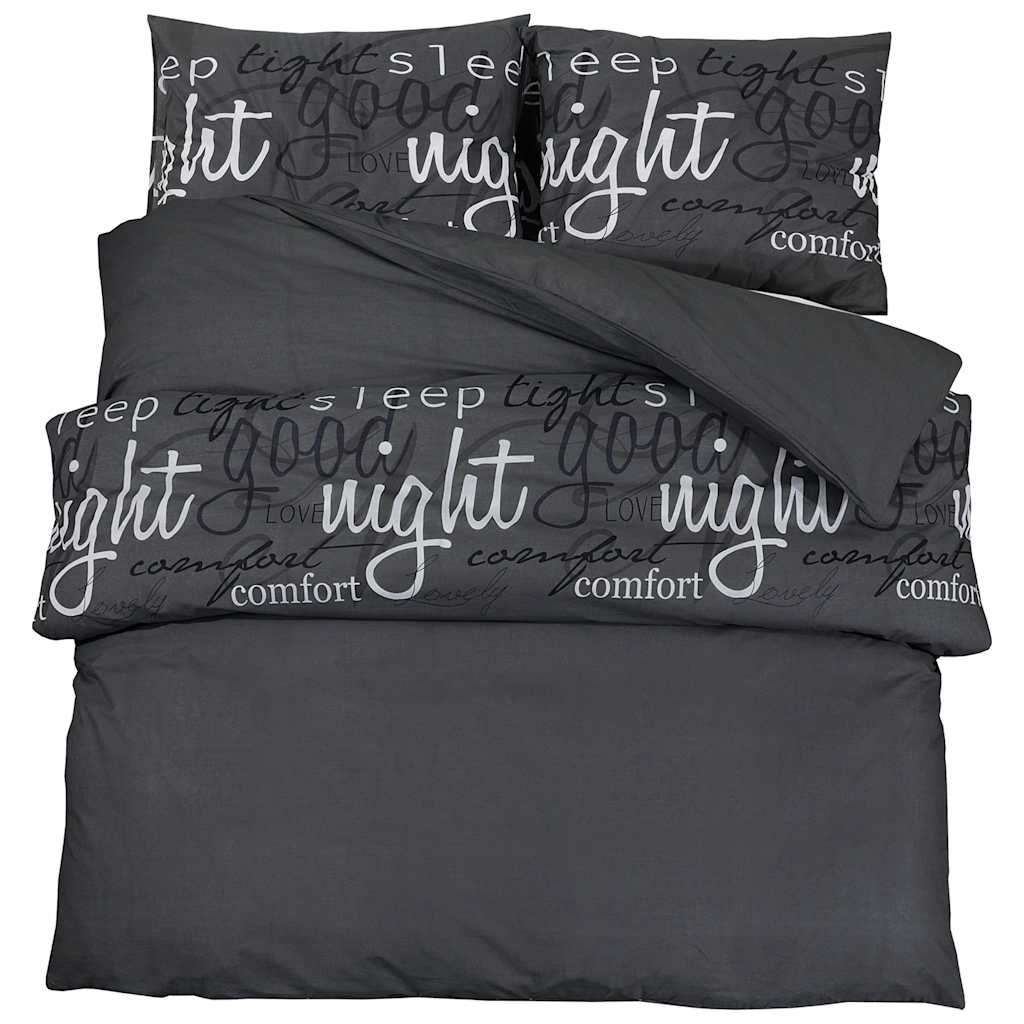 vidaXL Duvet Cover Set Black and White 240x220 cm Cotton