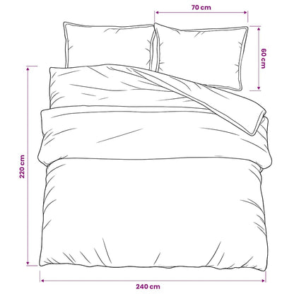 vidaXL Duvet Cover Set Black and White 240x220 cm Cotton