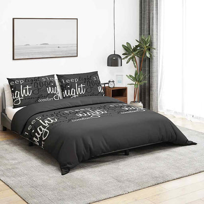 vidaXL Duvet Cover Set Black and White 220x240 cm Cotton