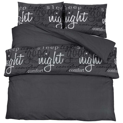vidaXL Duvet Cover Set Black 260x240 cm Cotton