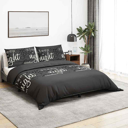 vidaXL Duvet Cover Set Black and White 260x240 cm Cotton