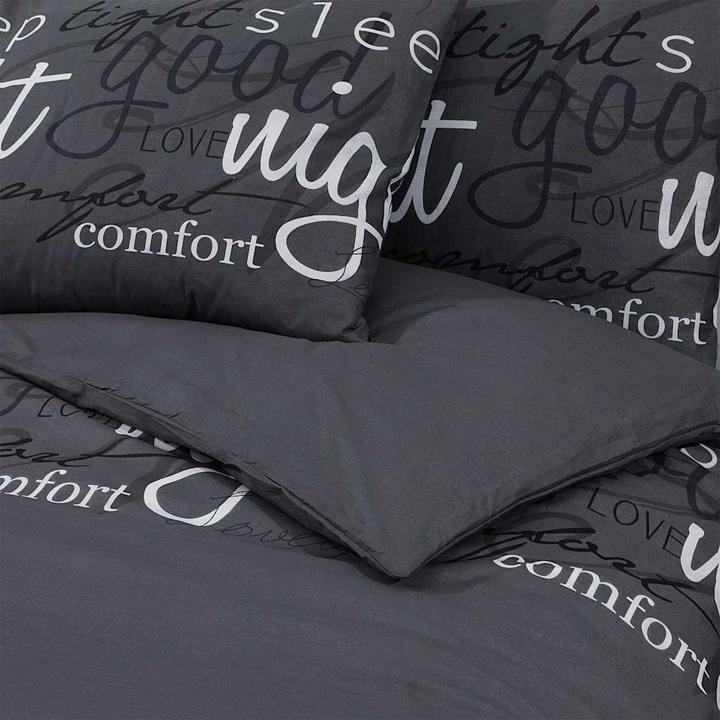 vidaXL Duvet Cover Set Black 200x220 cm Cotton