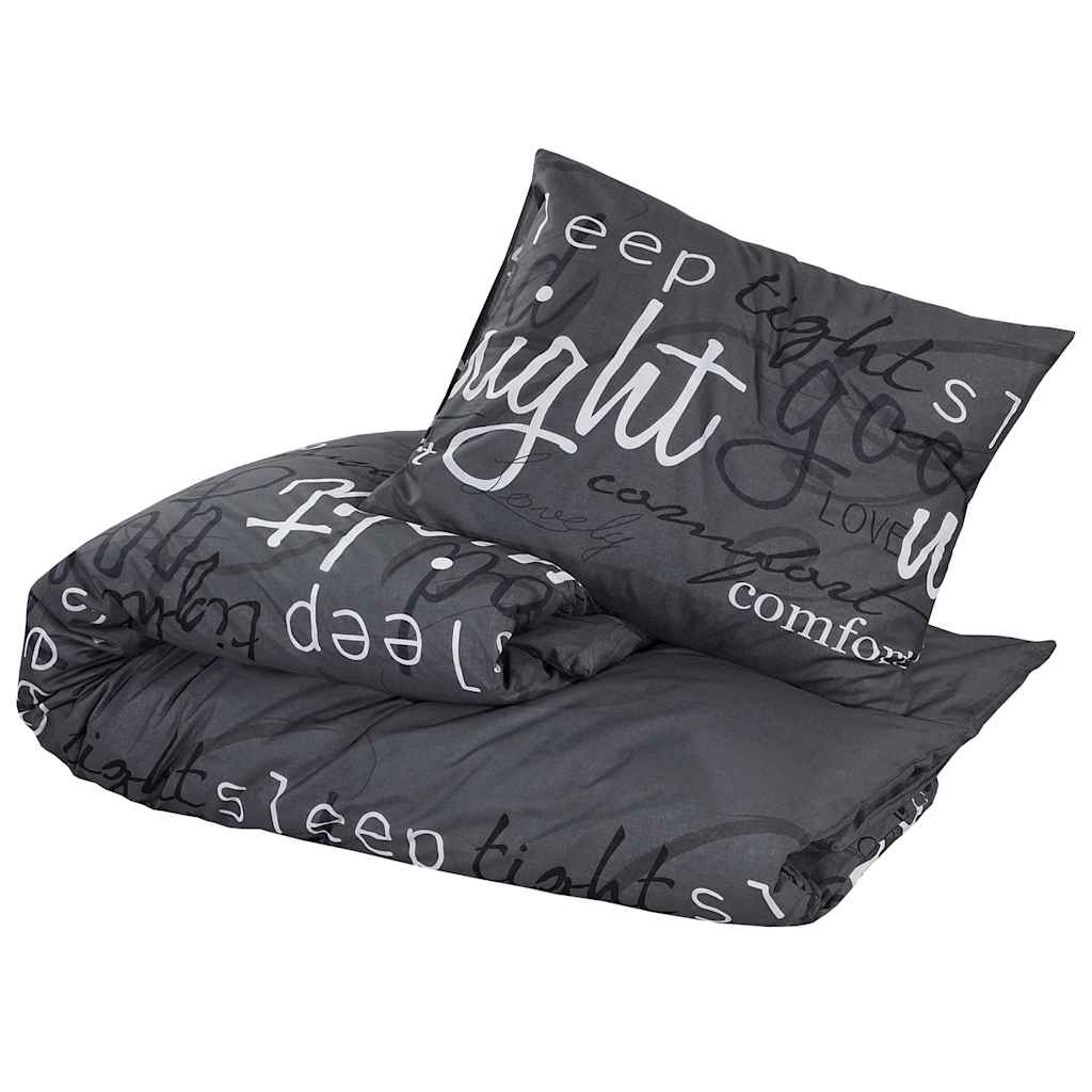vidaXL Duvet Cover Set Black and White 140x200 cm Cotton