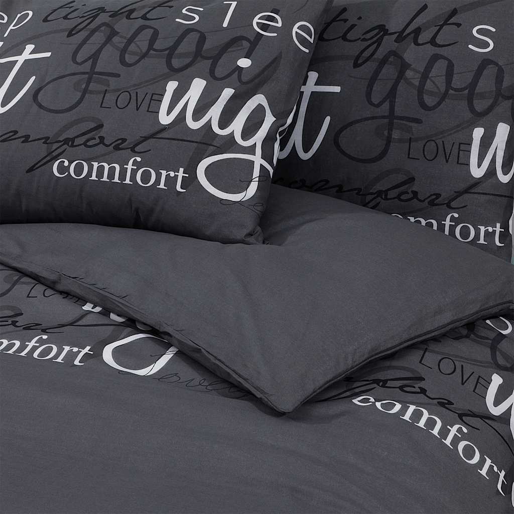 vidaXL Duvet Cover Set Black and White 140x200 cm Cotton