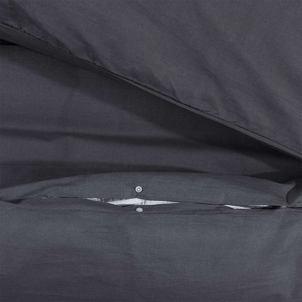 vidaXL Duvet Cover Set Black 200x200 cm Cotton