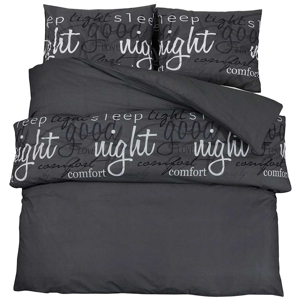 vidaXL Duvet Cover Set Black and White 260x220 cm Cotton