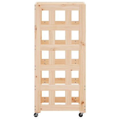 vidaXL Log Holder with Wheels 40x49x110 cm Solid Wood Pine