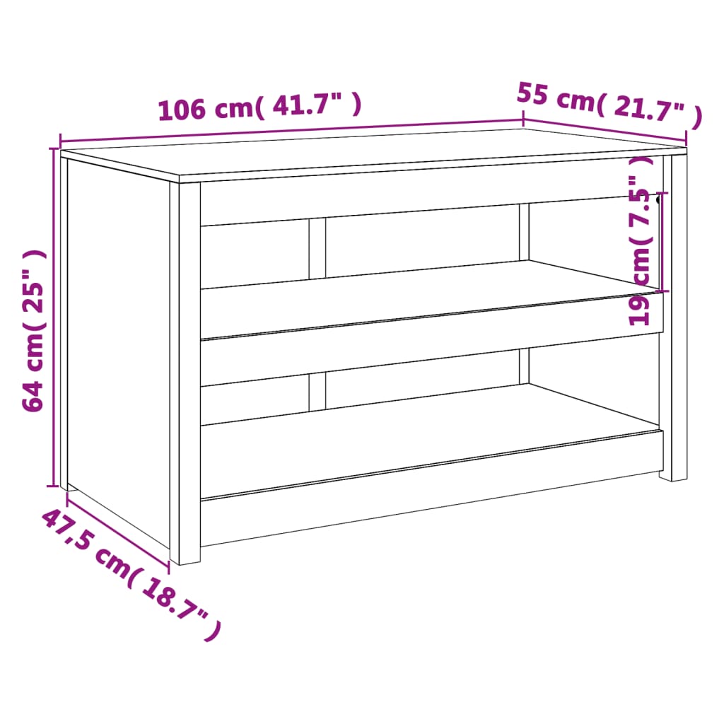 vidaXL Outdoor Kitchen Cabinet MEPPEL 106x55x64 cm Solid Wood Pine