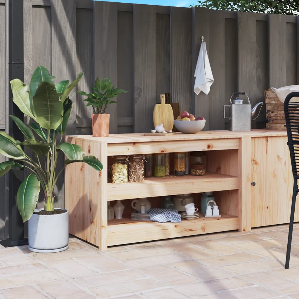 vidaXL Outdoor Kitchen Cabinet MEPPEL 106x55x64 cm Solid Wood Pine