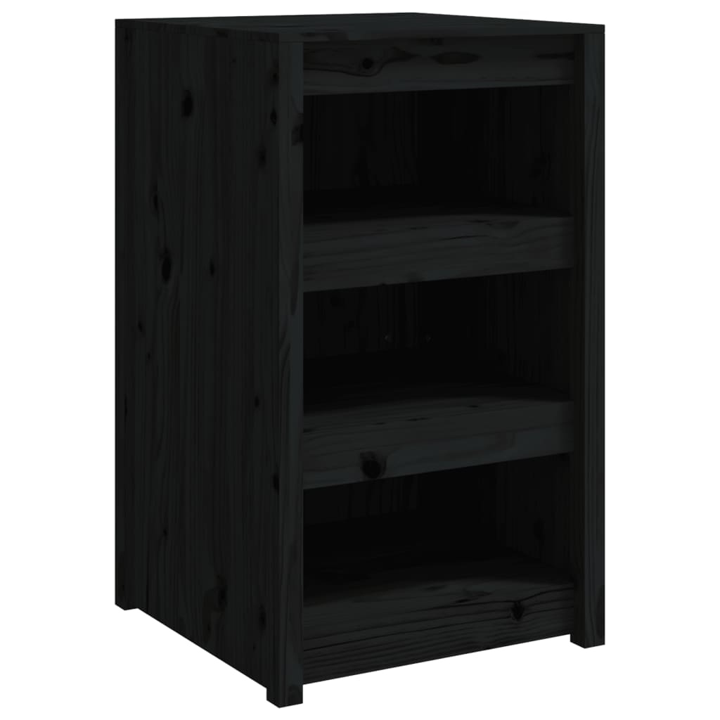 vidaXL Outdoor Kitchen Cabinet "MEPPEL" Black 55x55x92 cm Solid Wood Pine