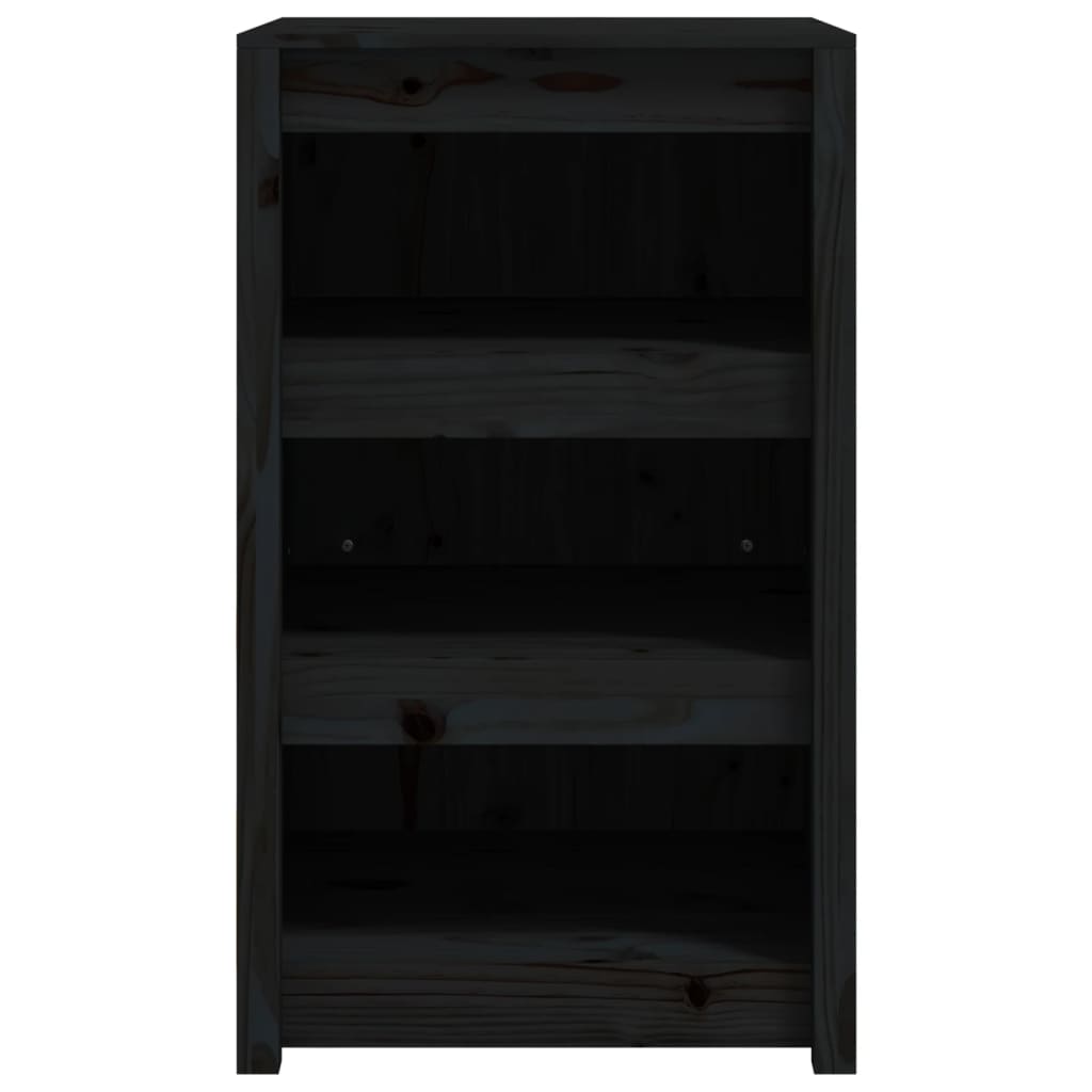 vidaXL Outdoor Kitchen Cabinet "MEPPEL" Black 55x55x92 cm Solid Wood Pine