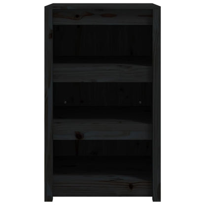 vidaXL Outdoor Kitchen Cabinet "MEPPEL" Black 55x55x92 cm Solid Wood Pine